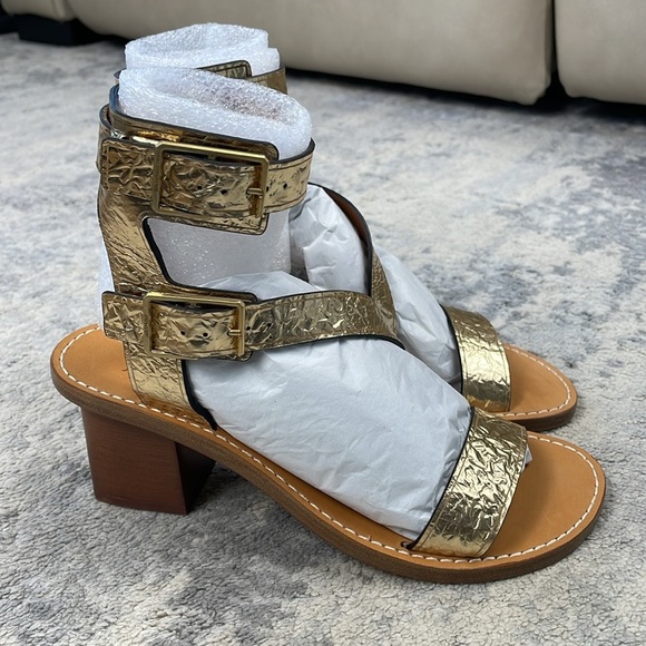 NIB Zadig & Voltaire Cecilia Caprese Sandal Gladiator Leather Gold Sz 40 - Picture 9 of 16